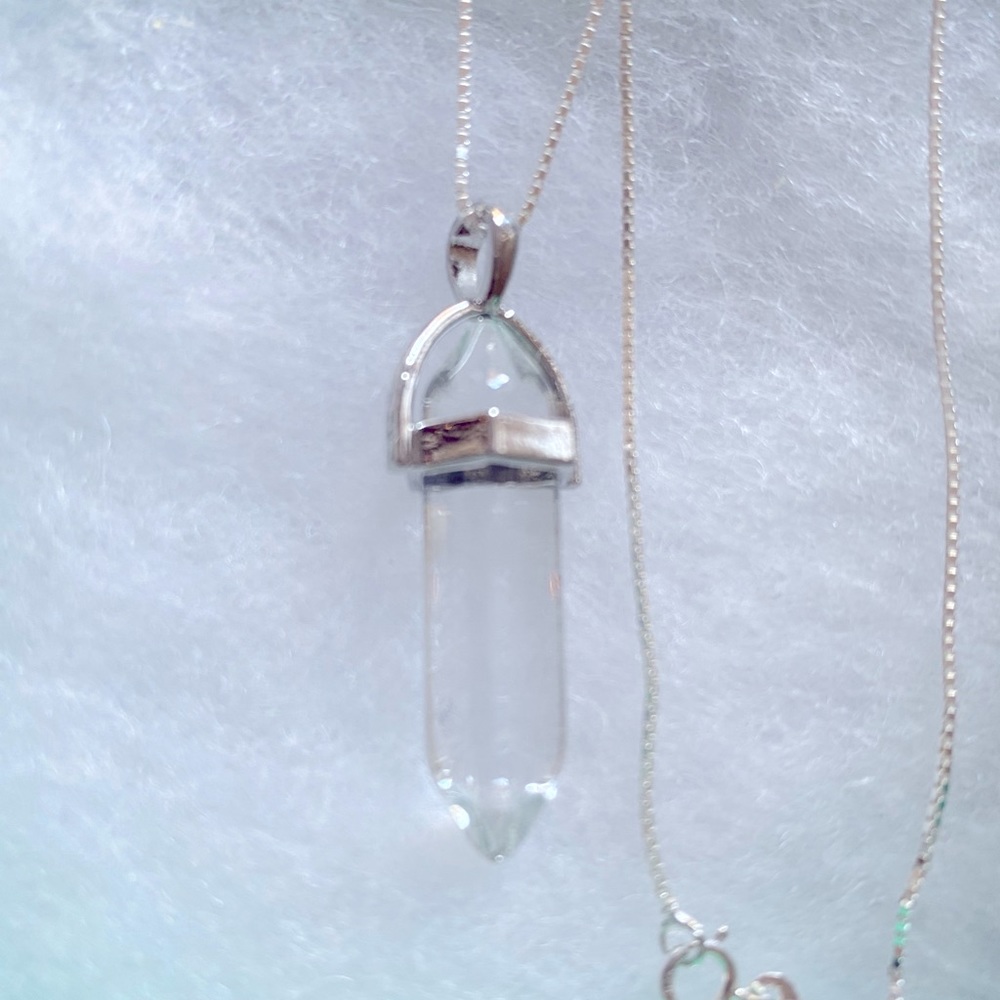 Pure Clear Quartz Sterling Silver Necklace…